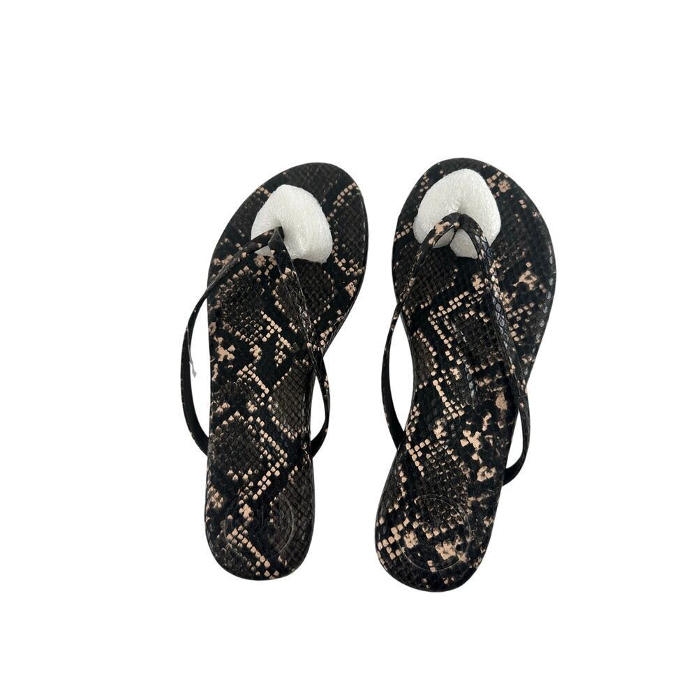 Solei Sea Women's Brown Snake Indie Flip Flop Sandals Size 9 - Picture 2 of 8